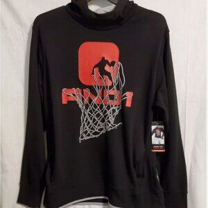 NWT AND1 Bank Shot Classic Fit Black Hoodie Size Large- Pockets- Brand (M265)